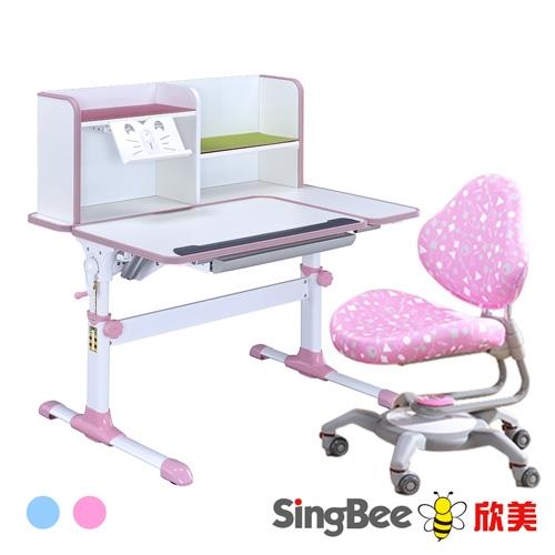 【SingBee欣美】DIY智能小博士L板桌+133成長椅(兒童書桌椅/可升降桌椅/成長桌椅組/兒童桌椅組/台灣製)