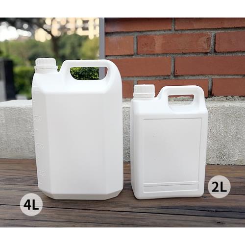 全新HDPE 塑膠容器 塑膠瓶 塑膠桶 塑膠罐 2L+4L 2公升+4公升 (2入組)