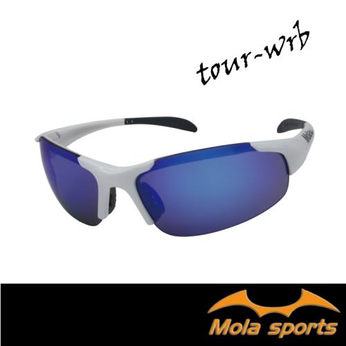 MOLA摩拉兒童8-12歲運動太陽眼鏡 白色 多層彩色鍍膜鏡片 UV400 男女 跑步高爾夫 自行車 Tour-wrb