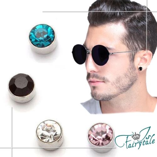 【伊飾童話】磁吸圓鑽＊男女中性無耳洞耳環/3色可選