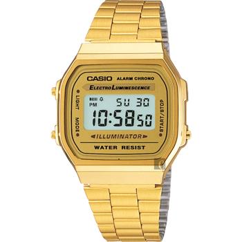 CASIO 卡西歐 復刻方型金錶(A168WG-9)