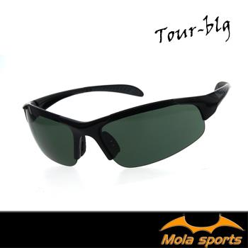 MOLA摩拉兒童太陽眼鏡運動墨鏡 8-12歲 男女防紫外線 黑色 UV400 跑步/自行車/棒球 Tour-blg