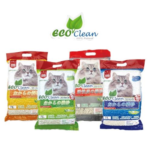 Eco Clean 艾可 天然環保 豆腐貓砂 7L  六包組（四種口味）