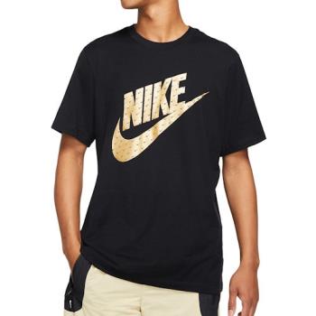Nike 2020男時尚金屬徽標圖案黑色圓領短袖ㄒ恤