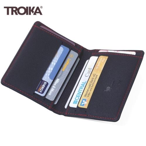 德國TROIKA防感應防RFID信用卡防盗刷屏障皮夾錢包CAS08/BK防資料竊取防駭客旅行皮夾