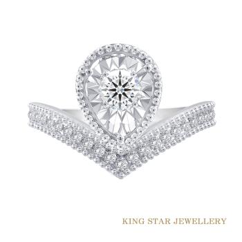 King Star女王30分鑽石18K金戒指(最白Dcolor VS2 3Excellent 八心八箭完美車工)
