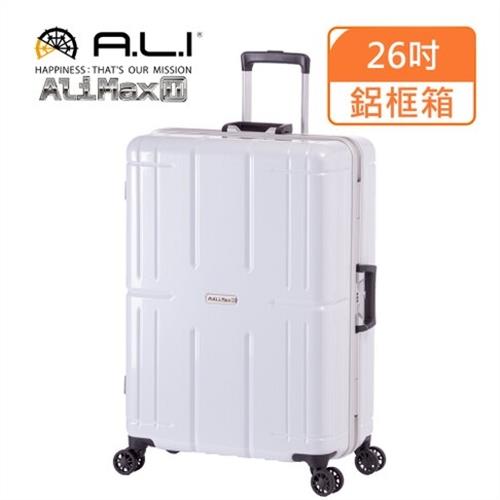 (A.L.I)26吋 台日同步Ali Max 鋁框行李箱/旅行箱(011RD白色)