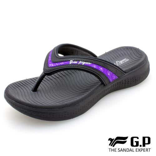 GP 女款輕量緩震夾腳拖鞋G0538W-紫色(SIZE:36-39 共三色) G.P(Gold.Pigon) 涼鞋 防水 雨天