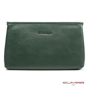 CUMAR 義大利-Nappa 皮革手拿包/鏈帶包/肩背包-綠色