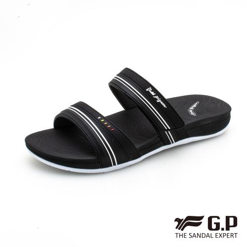 GP 女款輕量極柔軟舒適雙帶拖鞋G0559W-黑色(SIZE:36-39 共二色) G.P(Gold.Pigon) 涼鞋 防水 雨天