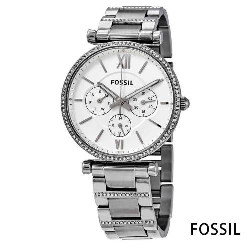 FOSSIL 吻鑽溫柔甜蜜手錶(ES4541)-白/38mm