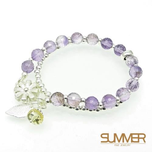 SUMMER 寶石 紫水晶設計款925銀手鍊(A218)