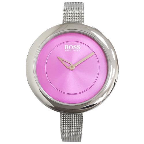 HUGO BOSS 簡約時尚米蘭帶腕錶/桃/36mm/H1502039