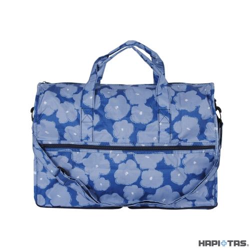 Traveler Station-HAPI+TAS 摺疊旅行袋(小)-392深藍塗鴉花朵