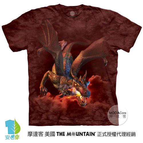 摩達客(預購)美國進口The Mountain 火焰龍 純棉環保藝術中性短袖T恤-4XL-5XL