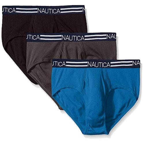 NAUTICA  2020男時尚標識腰帶黑碳藍色三角內著混搭3件組
