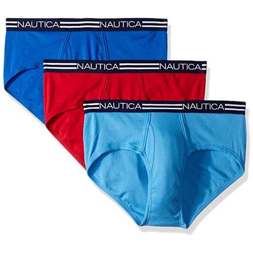 NAUTICA  2020男時尚標識腰帶雙藍紅色三角內著混搭3件組