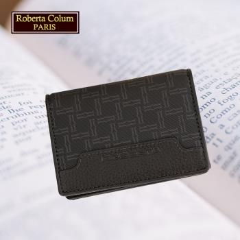 Roberta Colum 諾貝達 男用名片夾 專櫃名片夾 進口牛皮配乳膠名片夾 (28909-黑色)