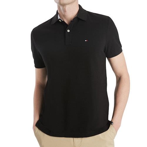 Polo noir tommy hilfiger new arrivals