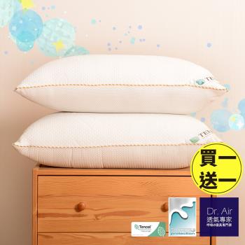 《Dr.Air 透氣專家》台灣製四季用獨立筒枕 高支撐 彈簧枕 防蹣抗菌 四季通用 天絲x3D雙材質 超釋壓 銀離子(買一送一)