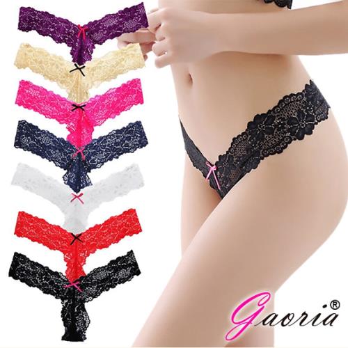 【Gaoria】以愛誓言 露臀蕾絲超低腰丁字褲 藏藍
