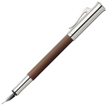 德國輝柏 GRAF VON FABER-CASTELL 繩紋飾18K金鋼筆 -褐色