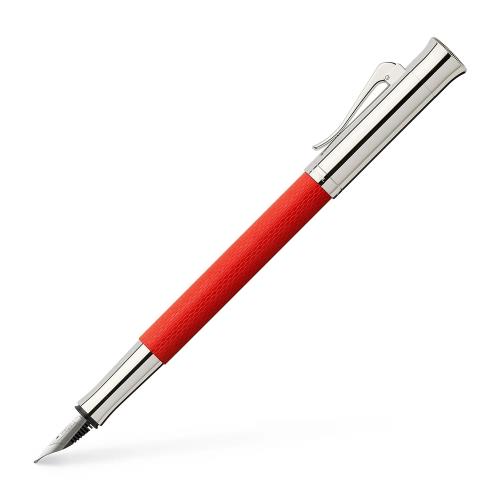 德國輝柏 GRAF VON FABER-CASTELL 繩紋飾18K金鋼筆 -印地安紅
