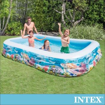 INTEX 海底世界長方型特大游泳池305x183x56cm(1020L)6歲+(58485)
