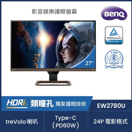 BenQ明碁 EW2780U 27型IPS面板4K解析度類瞳孔護眼液晶螢幕