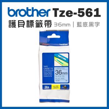 Brother TZe-561 護貝標籤帶 ( 36mm 藍底黑字 )