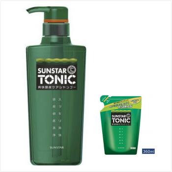 Sunstar Tonic日本爽快頭皮護理洗髮精(460ml)*1+補充包(360ml)*3