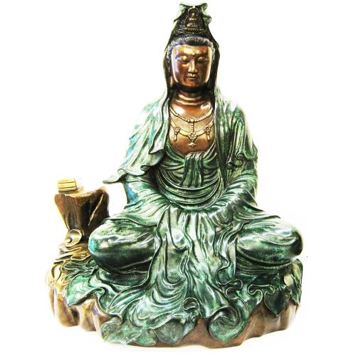 [開運陶源] 富貴吉祥  經書觀音 佛像 銅雕 觀世音菩薩 