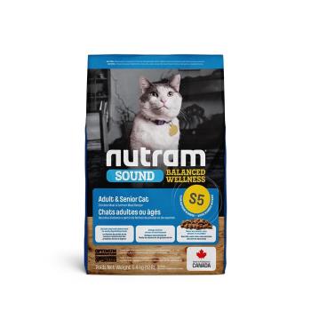 NUTRAM 紐頓 均衡健康系列S5 雞肉+鮭魚成貓熟齡貓-5.4kg X 1包