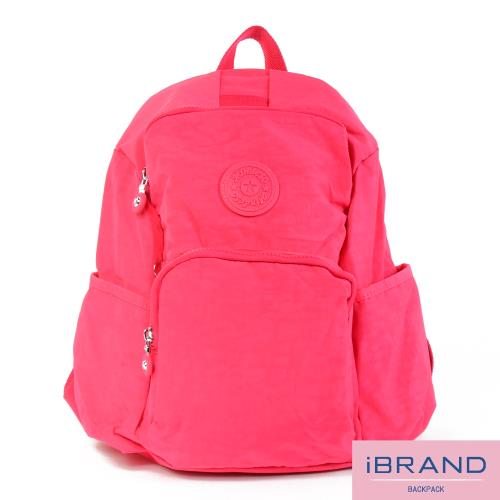 iBrand 輕盈防潑水防盜尼龍後背包 -玫紅 MDS-8526