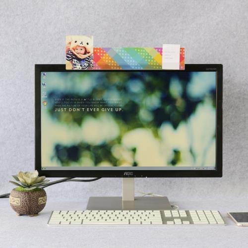 OSHI歐士 電腦螢幕留言備忘版-繽紛幻彩-2入組/MEMO夾/禮物/辦公用品/便利貼留言板