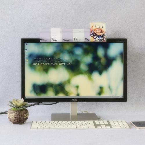  OSHI歐士 電腦螢幕留言備忘版-周計畫(造型紫)-2入組/MEMO夾/禮物/辦公用品/便利貼留言板