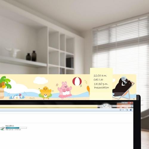 OSHI歐士 電腦螢幕留言備忘版-BEACH-2入組/MEMO夾/禮物/辦公用品/便利貼留言板