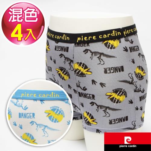 Pierre Cardin皮爾卡登 男童恐龍樂園平口褲-混色4件組(137005-2)