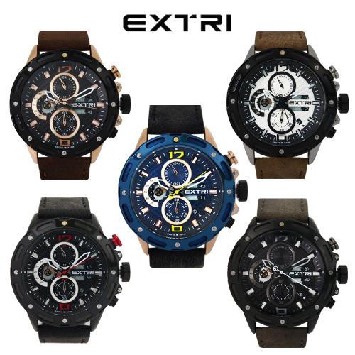EXTRI X6010陸地冒險真三眼皮帶手錶