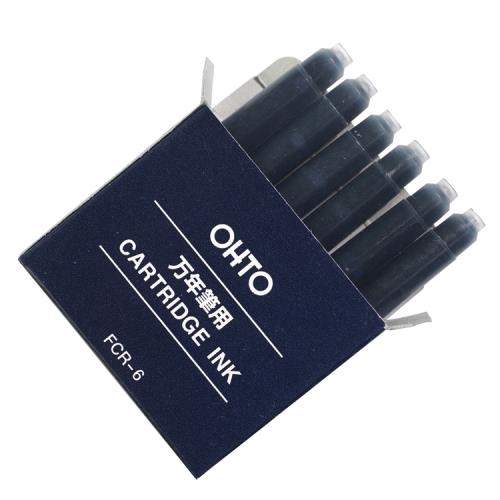 日本OHTO鋼筆卡管墨水鋼筆墨水FCR-6ブルーブラック藍黑色(6入組)萬年筆墨水ink適FF-15DD,FF-15P,FF-20MJ,FF-10NB