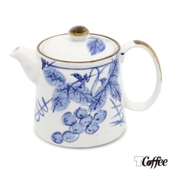 【TCoffee】MILA-日式手繪咖啡壺 藍染葡萄500ml