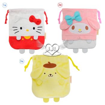 HELLO KITTY美樂蒂布丁狗束口袋 3選1 10548660【卡通小物】
