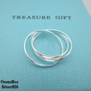 【海洋盒子】質感三環設計925純銀戒指