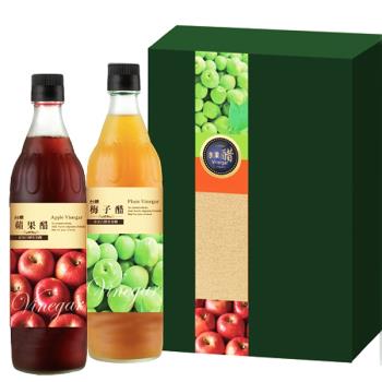 【臺糖】水果醋禮盒(梅子+蘋果) 600ml/瓶