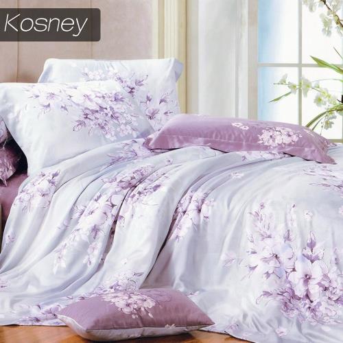 KOSNEY  愛如潮水 頂級100%天絲雙人床包枕套組床包高度35公分