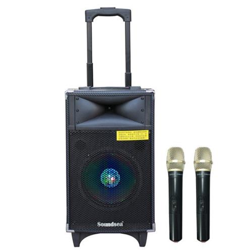 SOUNDSEA TOP-08PRO 拉桿行動式藍牙8吋喇叭音箱(含兩支無線麥克風)
