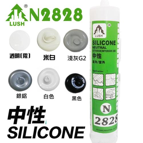 N2828 ( 5支 )   中性矽利康 300ml  白色、淺灰、透明、黑咖啡、黑色、銀鋁