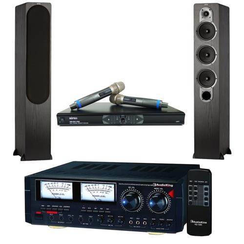 卡拉OK套組 Audioking HD-1000 擴大機+MR-865 PRO 無線麥克風+S428 主喇叭