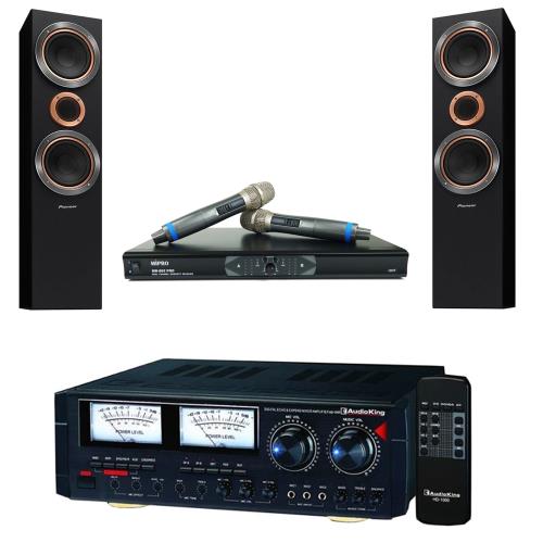 卡拉OK套組 Audioking HD-1000 擴大機+MR-865 PRO 無線麥克風+S-RS55TB 主喇叭