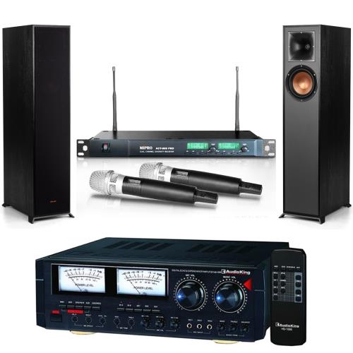 卡拉OK套組 Audioking HD-1000擴大機+ACT-869 PRO無線麥克風+R-610F 主喇叭
